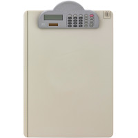 Папка-планшет DELI с калькулятором А4, пластиковая, серая