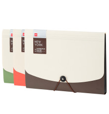 Папка-портфель DELI, А4, 13 отделений, 0,65 мм, ассорти