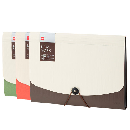 Папка-портфель DELI, А4, 13 отделений, 0,65 мм, ассорти