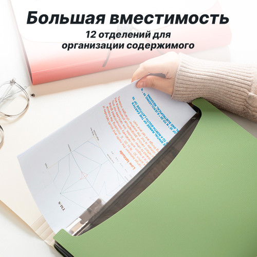 Папка-портфель DELI, А4, 13 отделений, 0,65 мм, ассорти