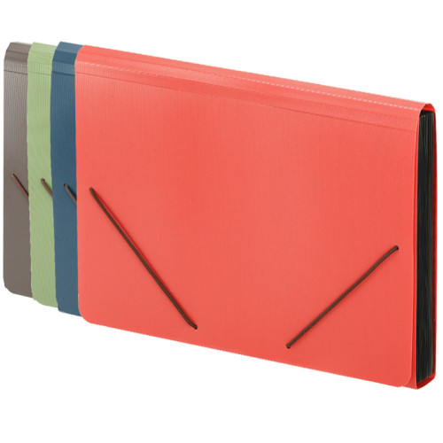 Папка-портфель DELI, на резинке 13 отделений,  ассорти