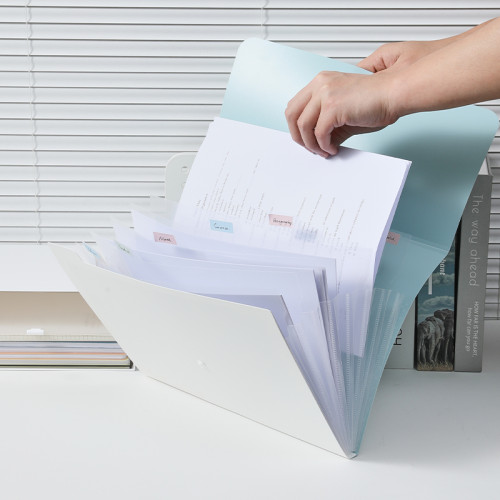 Папка-портфель DELI "LonGreen", А4, 13 отделений, 0,75 мм, ассорти