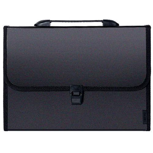 Папка-портфель DELI, с ручкой 13 отделений, черный