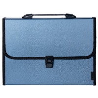 Папка-портфель DELI, с ручкой 13 отделений, синий