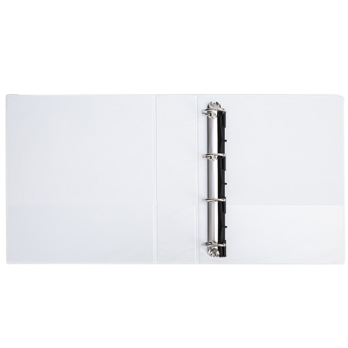 Папка презентационная DELI на 4-х кольцах, А4, с кармашком, корешок 77 мм, белая