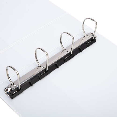 Папка презентационная DELI на 4-х кольцах, А4, с кармашком, корешок 77 мм, белая