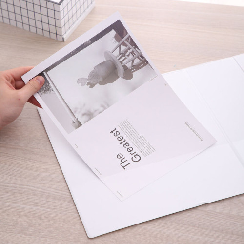 Папка презентационная DELI на 4-х кольцах, А4, с кармашком, корешок 98 мм, белая