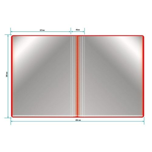 Папка с файлами Бюрократ на 100 вкладышей, 800 мкм, красная