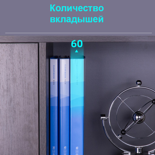 Папка с файлами DELI на 60 вкладышей, голубая
