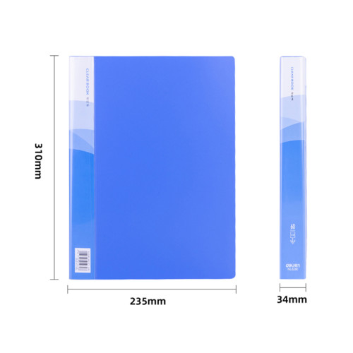 Папка с файлами DELI на 60 вкладышей, голубая