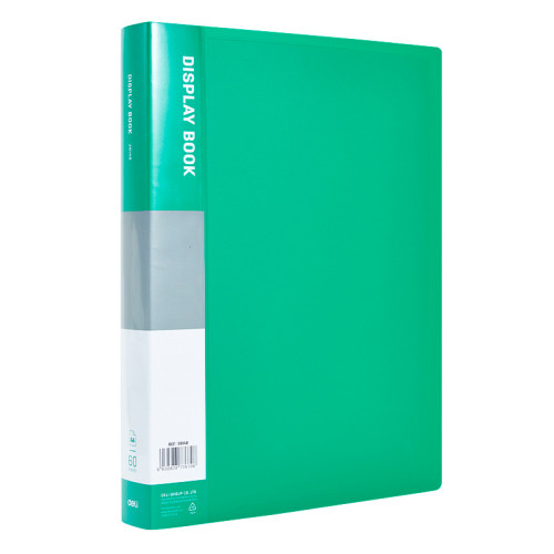 Папка с файлами DELI "Classic" на 60 вкладышей, 0,7 мм, зеленая