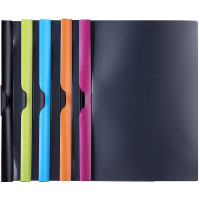 Папка с клипом DELI А4 для сшивания листов, 300 мкм, корешок 10 мм, ассорти