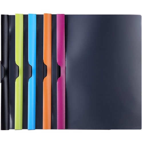 Папка с клипом DELI А4 для сшивания листов, 300 мкм, корешок 10 мм, ассорти