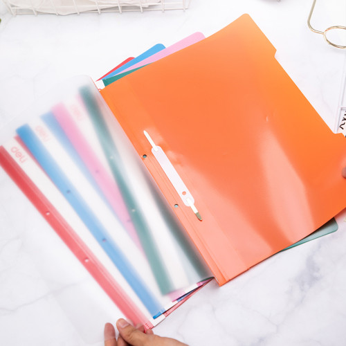 Папка-скоросшиватель DELI с перфорацией, А4, 200 мкм, ассорти