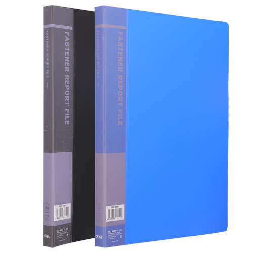 Папка-скоросшиватель с пружинным механизмом DELI, А4, 600 мкм, торц. карман, ассорти