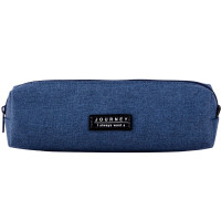 Пенал 1 отделение Deli, 190х50х50 мм, на молнии, синий