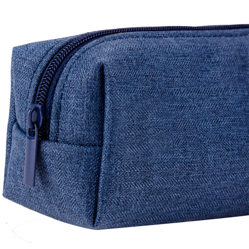 Пенал 1 отделение Deli, 190х50х50 мм, на молнии, синий