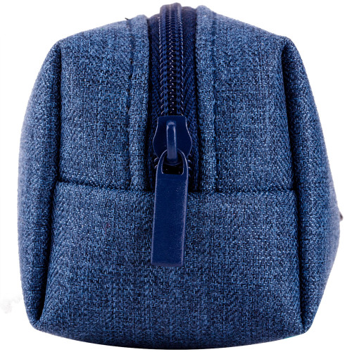 Пенал 1 отделение Deli, 190х50х50 мм, на молнии, синий