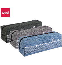 Пенал 1 отделение Deli, 220х65х70 мм, на молнии, ассорти