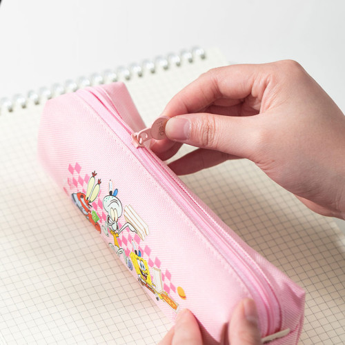 Пенал 1 отделение Deli "SpongeBob", 200х55х50 мм, на молнии, ассорти