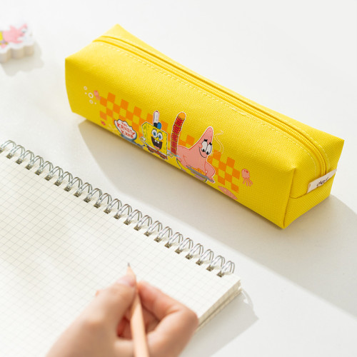 Пенал 1 отделение Deli "SpongeBob", 200х55х50 мм, на молнии, ассорти