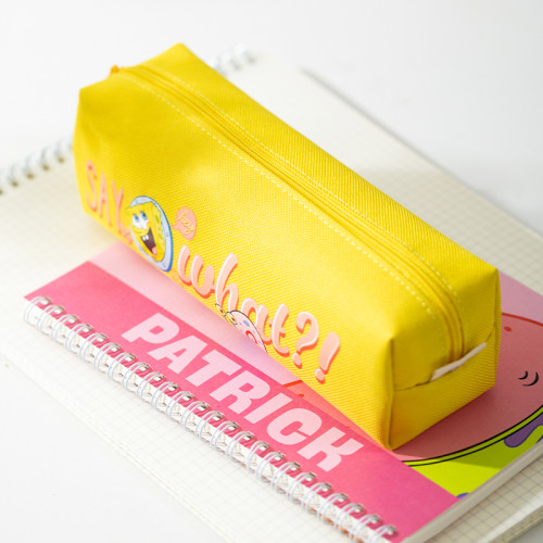 Пенал 1 отделение Deli "SpongeBob", 210х60х60 мм, на молнии, ассорти