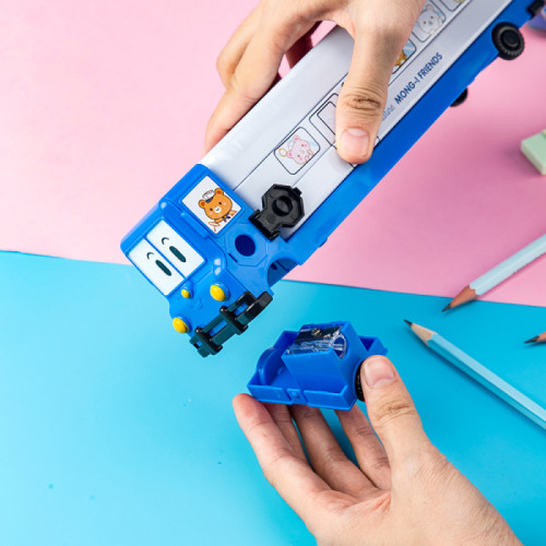 Пенал 2 отделения Deli, 233x60x70 мм, металлический 