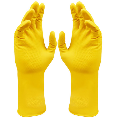 Перчатки резиновые OfficeClean, желтые, размер М