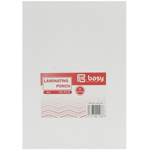 Пленка для ламинирования BASY "ZW003" А4, 80 мкм, глянец, 100 штук в упаковке