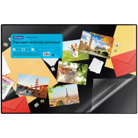 Покрытие настольное OfficeSpace 38 х 59 см, черное, с прозрачным верхом 