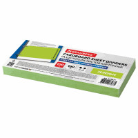 Разделитель картонный BRAUBERG, 100 листов 105х240 мм, 160 гр, зеленый