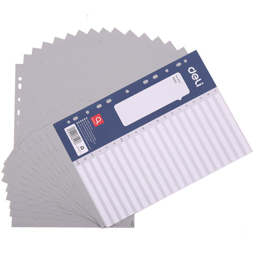 Разделитель пластиковый DELI, A-Z, А4, 20 листов, серый