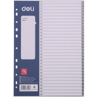 Разделитель пластиковый DELI, А4, 31 лист, серый