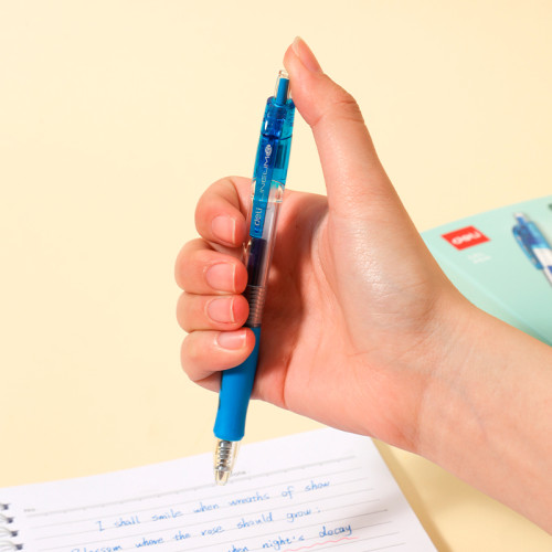 Ручка гелевая DELI "Lineum" 0,5 мм, автоматическая, синяя