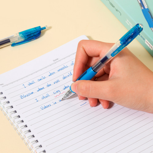 Ручка гелевая DELI "Lineum" 0,5 мм, автоматическая, синяя