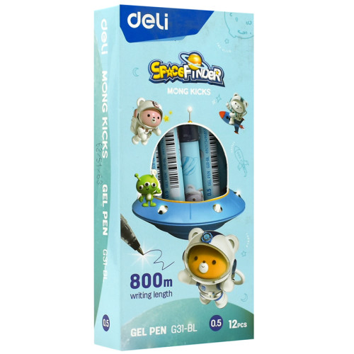 Ручка гелевая DELI "Space Finder" 0,5 мм, синяя