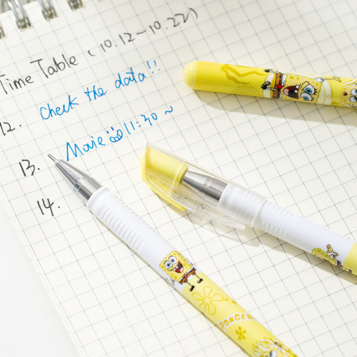 Ручка гелевая DELI "SpongeBob" 0,5 мм, черная