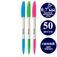 Ручка шариковая BERLINGO "Perlamutik Pro" 0,7 мм, синяя, грип, ассорти