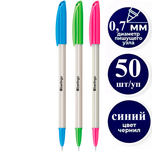 Ручка шариковая BERLINGO "Perlamutik" 0,7 мм, синяя, ассорти