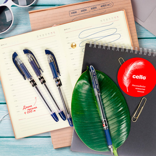 Ручка шариковая CELLO "MAXRITER XS" 0,7 мм, синяя, грип
