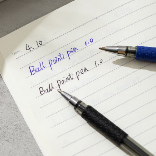 Ручка шариковая DELI "Arrow" Q1730, 1 мм, синяя, грип