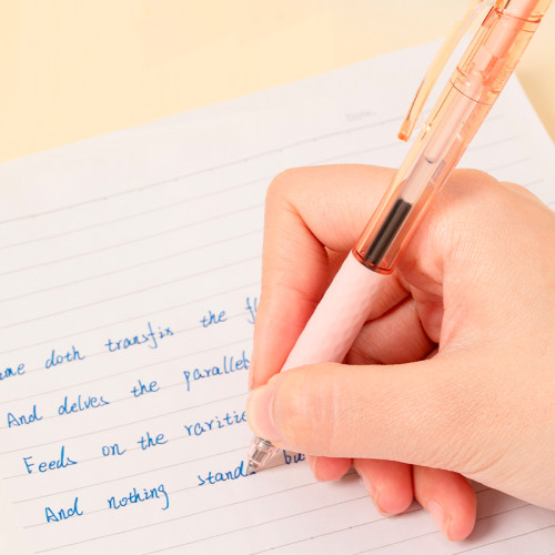 Ручка шариковая DELI "Lineum Q150C" автоматическая, 0,7 мм, корпус ассорти, синяя