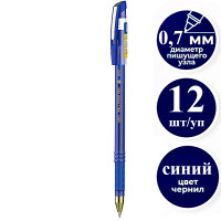 Ручка шариковая DELI "Q90", 0.7 мм, тонированный корпус, синяя, грип