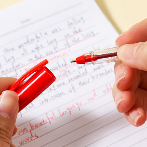 Ручка шариковая DELI "Q98", 1 мм, красная