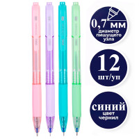 Ручка шариковая DELI "Smooth Q199" автоматическая, 0,7 мм, синяя, грип