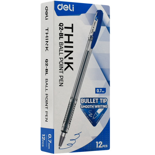 Ручка шариковая DELI "Think Q2", 0,7 мм, синяя