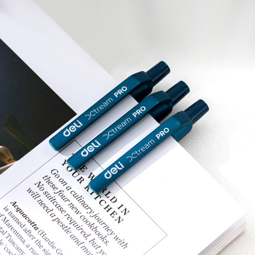 Ручка шариковая DELI "Xtream" автоматическая, 0,7 мм, синяя, грип