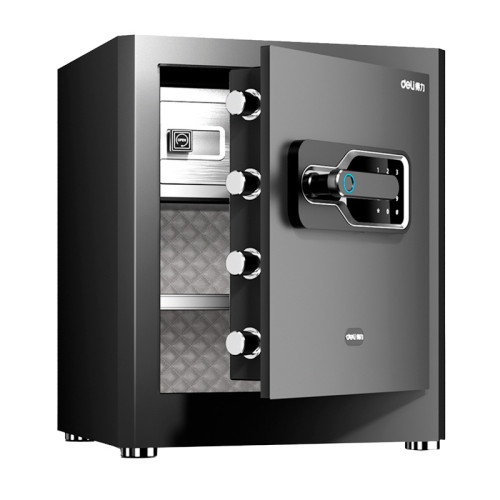 Сейф DELI "AE130" биометрический + электронный замок + ключ, 380х320х450 мм, 21,9 кг, черный