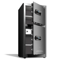 Сейф DELI "AE136" биометрический + электронный замок + ключ, 550x520х1200 мм, 80,5 кг, черный