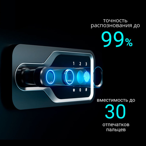 Сейф DELI "AE136" биометрический + электронный замок + ключ, 550x520х1200 мм, 80,5 кг, черный